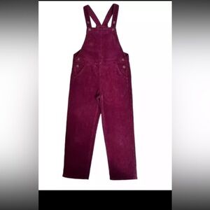 H&M Girls Maroon Corduroy Overalls Size 7
